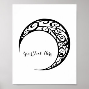 Poster Symbole de lune tribale personnalisée