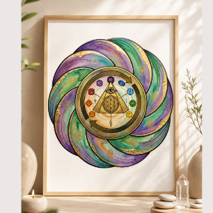 Poster Symbole de manifestation de géométrie sacrée