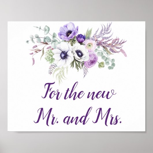 Poster Symbole de mariage blanc violet Lavande Cartes et (Devant)
