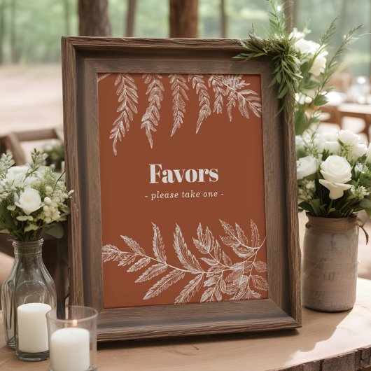 Poster Symbole de mariage botanique Terracotta Fern Fern 