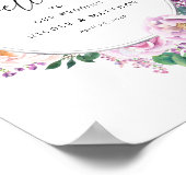 Poster SYMBOLE DE Mariage DE BIENVENUE Pastel Floral Wrea (Coin)