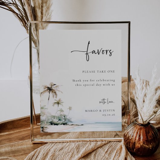 Poster Symbole de mariage de l'île tropicale