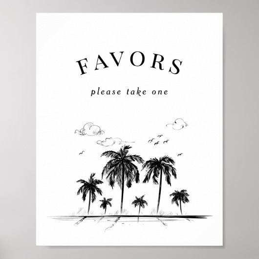 Poster Symbole de mariage de plage Palm Tree Favors (Devant)