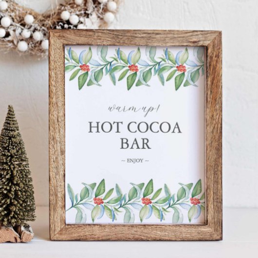 Poster Symbole de mariage d'hiver Barre de chocolat chaud