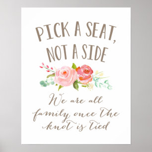 Poster Symbole de mariage du jardin rose Choisissez Un