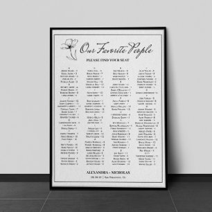 Poster Symbole de mariage élégant noir et blanc