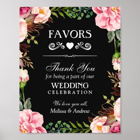 Poster Symbole de mariage en faveur du Merci | Couronne f (Devant)