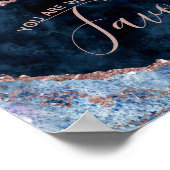 Poster Symbole de mariage favori pour le mariage bleu Ros (Coin)