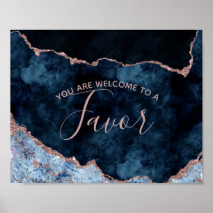 Poster Symbole de mariage favori pour le mariage bleu Ros