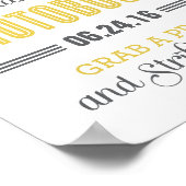 Poster Symbole de mariage personnalisé gris jaune (Coin)