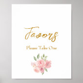 Poster Symbole de mariage préféré à l'aquarelle rose (Devant)