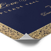 Poster SYMBOLE DE Mariage Rose D'Or Bleu Marine L'Amour (Coin)