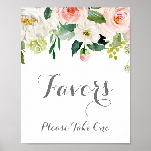Poster Symbole de mariage rose et blanc Fleur (Devant)