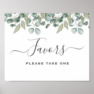 Poster Symbole de mariage vert Eucalyptus Favor