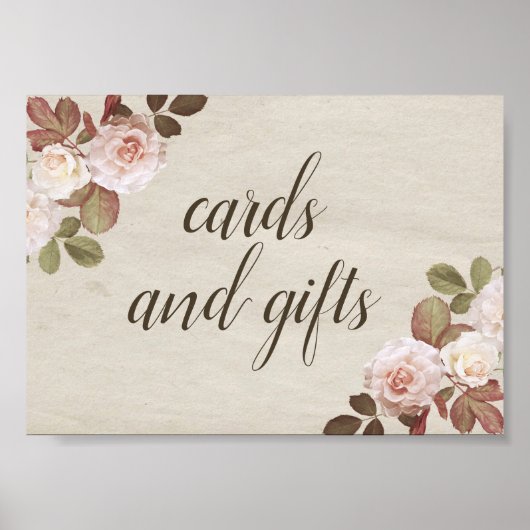 Poster Symbole de mariage vintage Rose Favor (Devant)