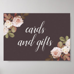 Poster Symbole de mariage vintage Rose Favor