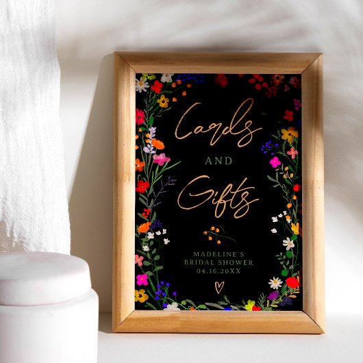 Poster Symbole de naissance de boho de fleurs sauvages vi