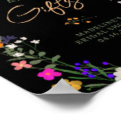 Poster Symbole de naissance de boho de fleurs sauvages vi (Coin)