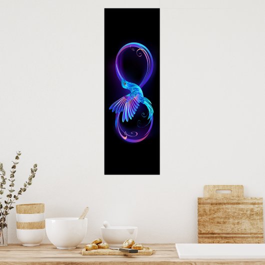 Poster Symbole de Neon Infinity par Glowing Hummingbird (Cuisine)