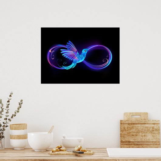 Poster Symbole de Neon Infinity par Glowing Hummingbird (Cuisine)