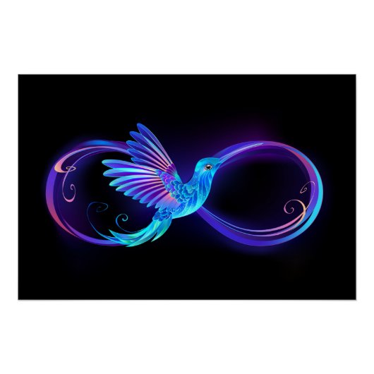 Poster Symbole de Neon Infinity par Glowing Hummingbird (Devant)
