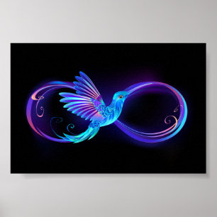 Poster Symbole de Neon Infinity par Glowing Hummingbird
