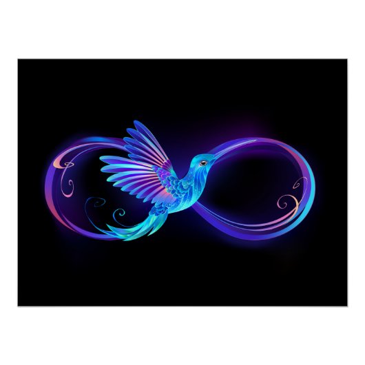 Poster Symbole de Neon Infinity par Glowing Hummingbird (Devant)