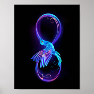 Poster Symbole de Neon Infinity par Glowing Hummingbird