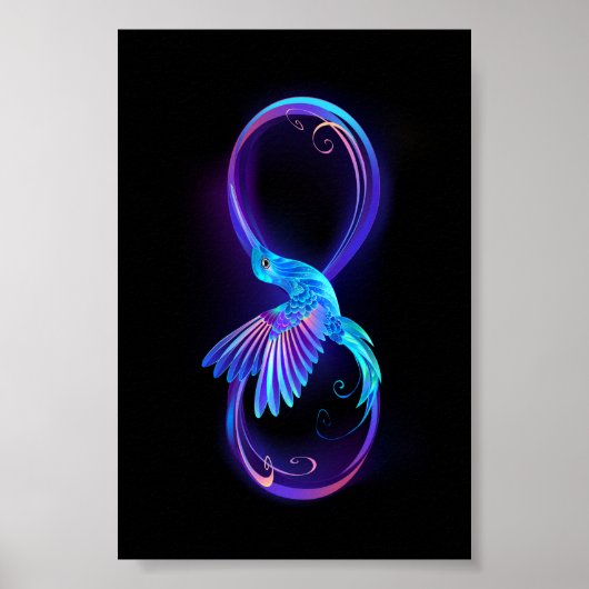 Poster Symbole de Neon Infinity par Glowing Hummingbird (Devant)
