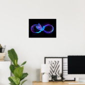Poster Symbole de Neon Infinity par Glowing Hummingbird (Bureau à domicile)