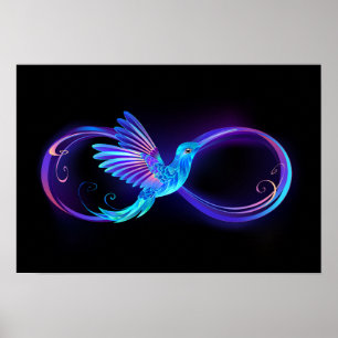 Poster Symbole de Neon Infinity par Glowing Hummingbird