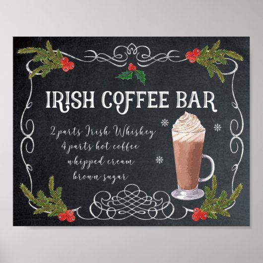 Poster Symbole de noël du café irlandais (Devant)
