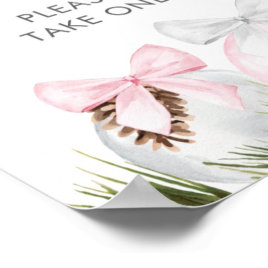 Poster Symbole de Noël Fille Baby shower Faveurs Signer l (Coin)