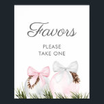 Poster Symbole de Noël Fille Baby shower Faveurs Signer l<br><div class="desc">Une élégante fille baby shower Favors Signale Poster. Conçu avec des ornements de Noël rose et blanc aquarelle. La lettre est modifiable - cliquez sur le bouton "Customiser plus" pour modifier. Objets correspondants dans notre magasin Conception de la fête Cava</div>