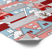 Poster Symbole de Noël Village Vacances (Coin)