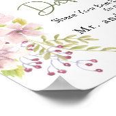 Poster Symbole de nuit rose Magnolia floral (Coin)