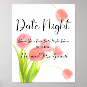Poster Symbole de nuit Soft Pink Tulips