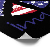 Poster Symbole de paix américain Drapeau de paix Usa 4e d (Coin)