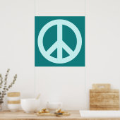 Poster Symbole de paix Aqua et sarcelle (Cuisine)