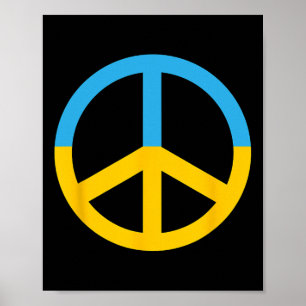 Poster Symbole de paix avec les couleurs du drapeau ukrai