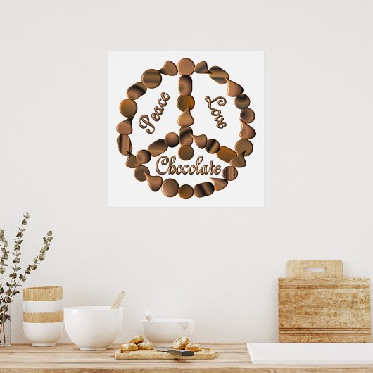 POSTER SYMBOLE DE PAIX CHOCOLÉ (Cuisine)