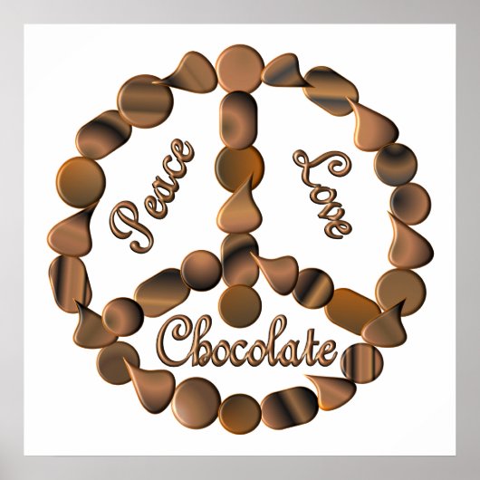 POSTER SYMBOLE DE PAIX CHOCOLÉ (Devant)