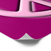 Poster Symbole de paix classique, rose (Coin)