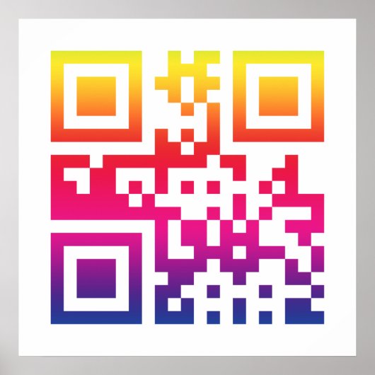 Poster Symbole ☮ de paix — Code QR (Devant)