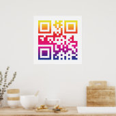 Poster Symbole ☮ de paix — Code QR (Cuisine)