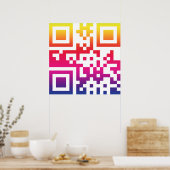 Poster Symbole ☮ de paix — Code QR (Cuisine)