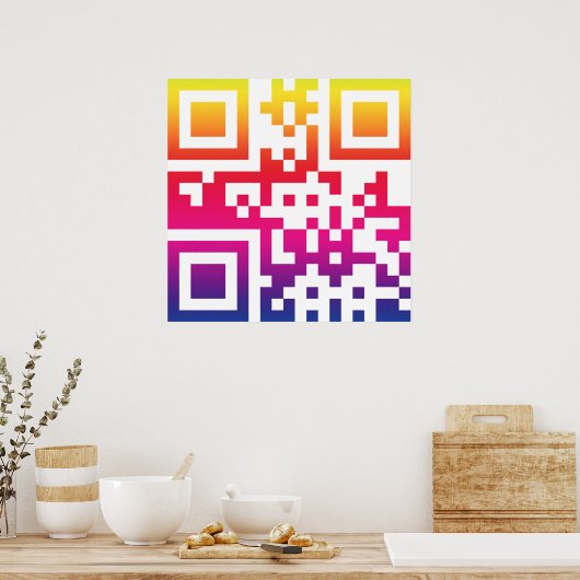 Poster Symbole ☮ de paix — Code QR (Cuisine)