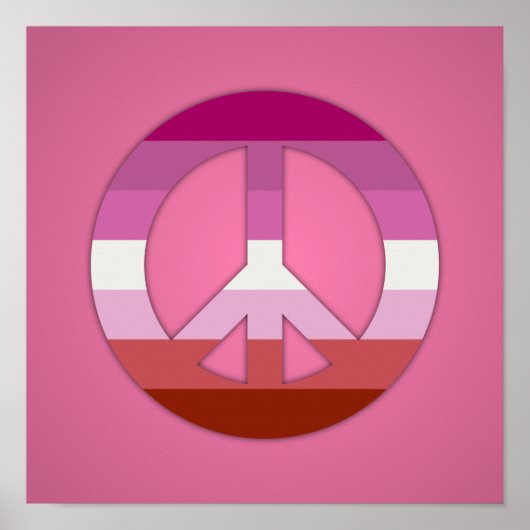 Poster Symbole de paix de la fierté lesbienne (Devant)