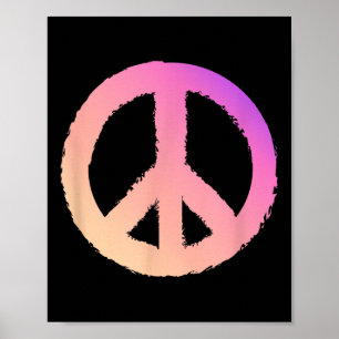 Poster Symbole de Paix Gradient Couleur Fade Pacifist Pea