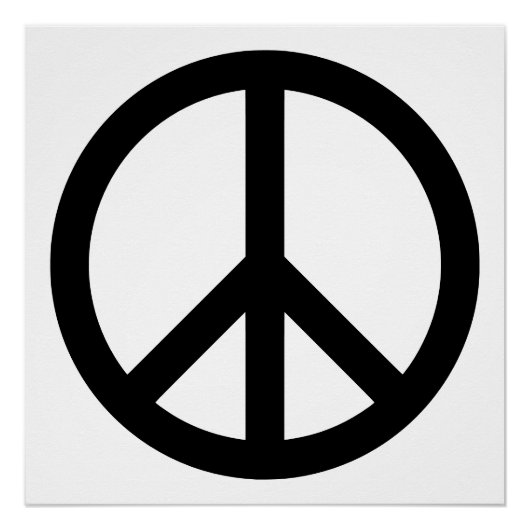 Poster Symbole de paix noir rétro (Devant)